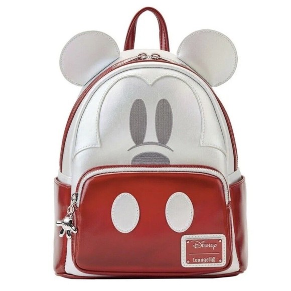 Loungefly Disney100 Platinum Mickey Mouse Cosplay Mini Backpack IN HAND